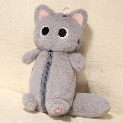 Plush Cat Pencil Case Large Capacity Stationery Bag