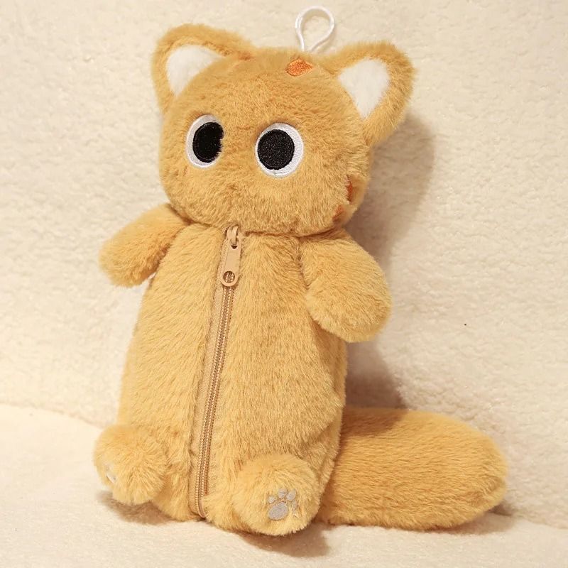 Plush Cat Pencil Case Large Capacity Stationery Bag