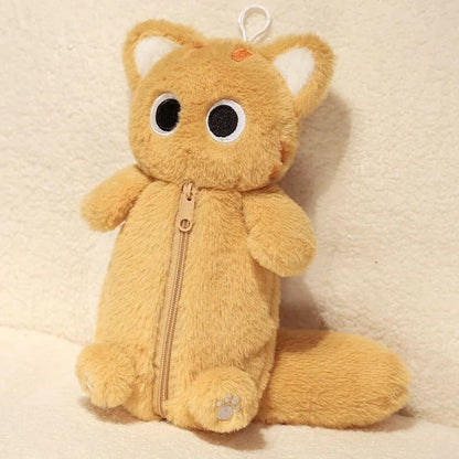 Plush Cat Pencil Case Large Capacity Stationery Bag