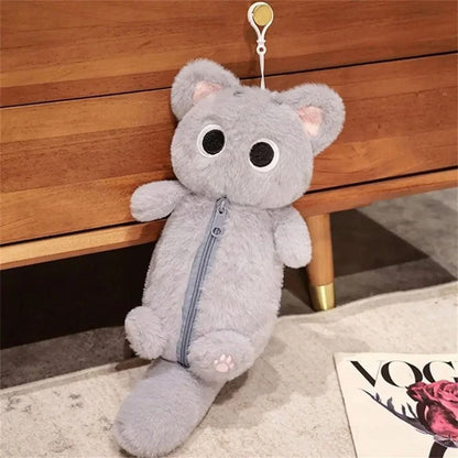 Plush Cat Pencil Case Large Capacity Stationery Bag