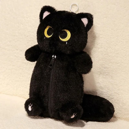 Plush Cat Pencil Case Large Capacity Stationery Bag