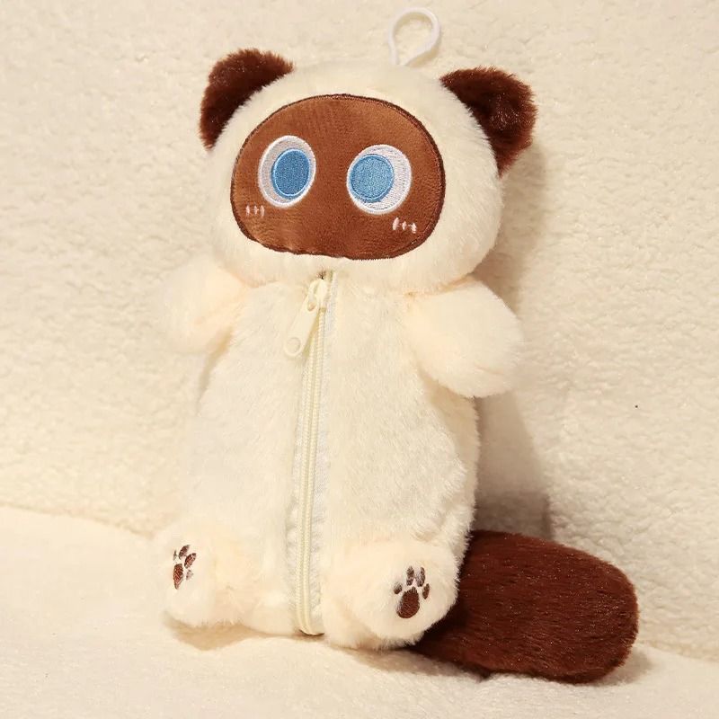 Plush Cat Pencil Case Large Capacity Stationery Bag