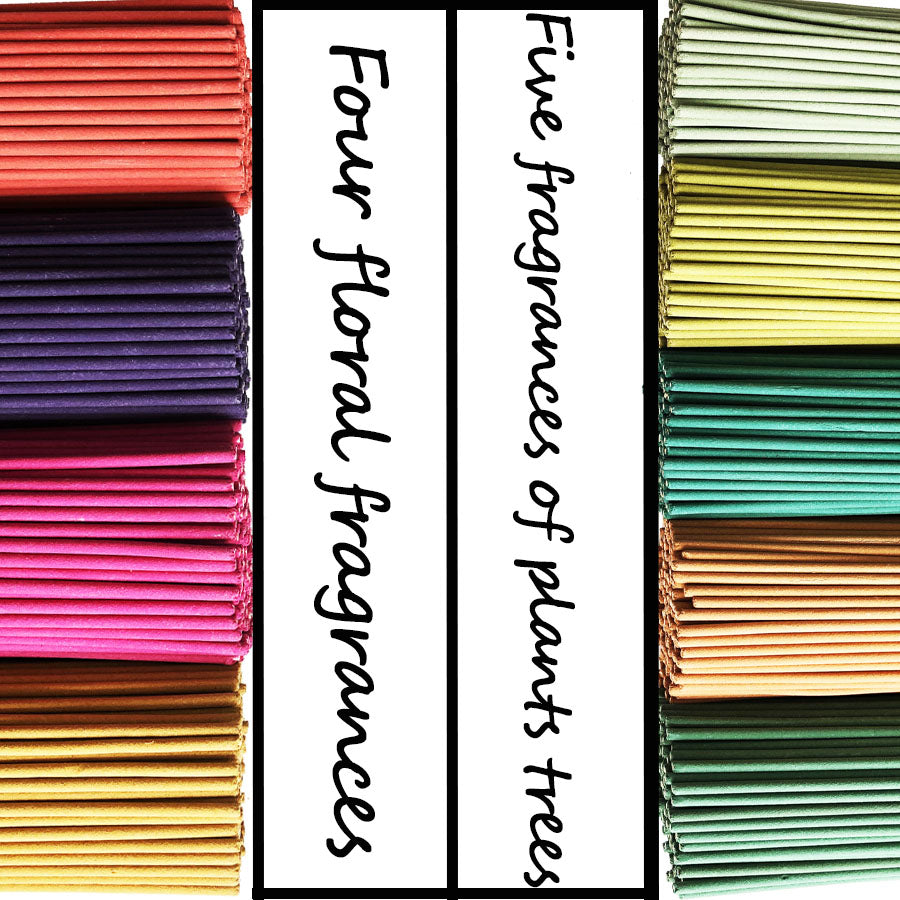 Handmade Bamboo Stick Incense, Clean Less Powder, Mixed Flower and Grass Fragrance, Long-Lasting Scent for Home