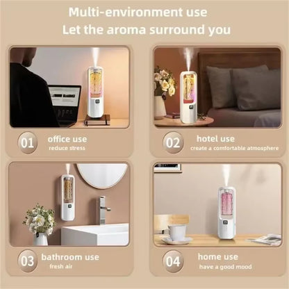 USB Essential Oils Diffuser, Multi-mode LED Display, Gear Wall Mounted Home Air Freshener, Smart Fragrance