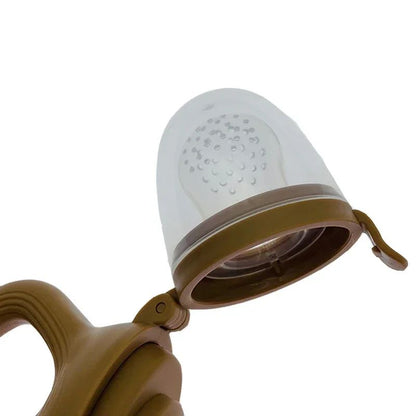 Silicone Baby Fruit Feeder Pacifier with Cover – Fresh Food Nibbler & Teething Soother for Safe Self-Feeding Babies