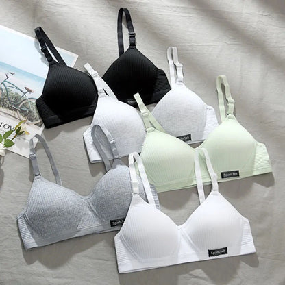 Cotton Underwear Women AB Cup Bra, Wireless Gathered Comfort V Brassiere, Push Up Lingerie Bralette For Women, Seamless