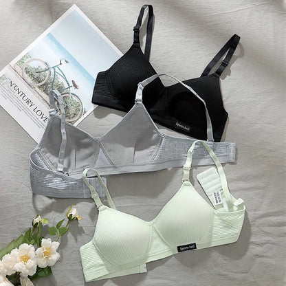 Cotton Underwear Women AB Cup Bra, Wireless Gathered Comfort V Brassiere, Push Up Lingerie Bralette For Women, Seamless