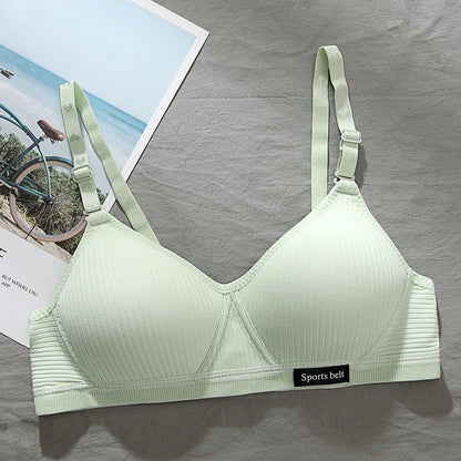 Cotton Underwear Women AB Cup Bra, Wireless Gathered Comfort V Brassiere, Push Up Lingerie Bralette For Women, Seamless