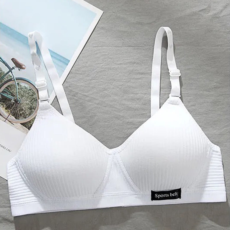 Cotton Underwear Women AB Cup Bra, Wireless Gathered Comfort V Brassiere, Push Up Lingerie Bralette For Women, Seamless