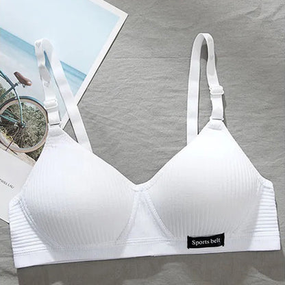 Cotton Underwear Women AB Cup Bra, Wireless Gathered Comfort V Brassiere, Push Up Lingerie Bralette For Women, Seamless