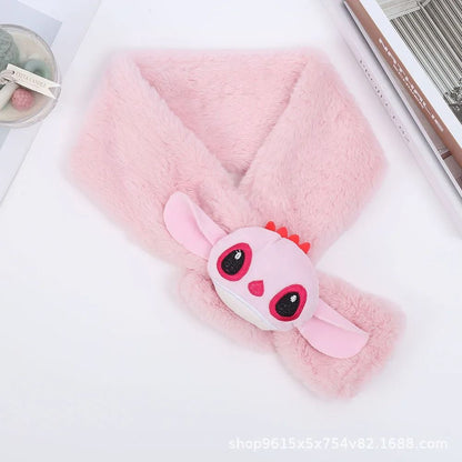Stitch Inspired Soft Winter Scarf Ear Warmer Cute Cartoon Neck Wrap