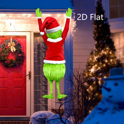 Hanging Christmas Decoration, Christmas Green Haired Man, Merry Xmas Gift Holiday Indoor Outdoor Fun Decor