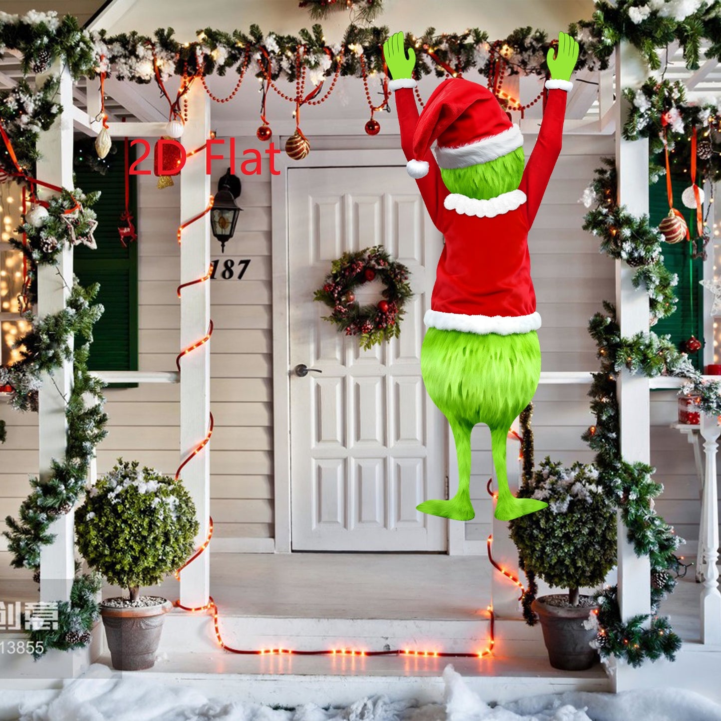 Hanging Christmas Decoration, Christmas Green Haired Man, Merry Xmas Gift Holiday Indoor Outdoor Fun Decor