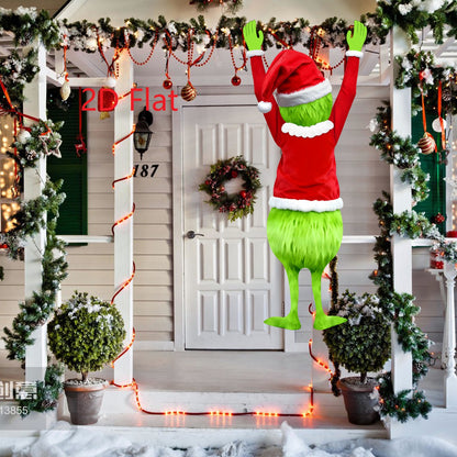 Hanging Christmas Decoration, Christmas Green Haired Man, Merry Xmas Gift Holiday Indoor Outdoor Fun Decor