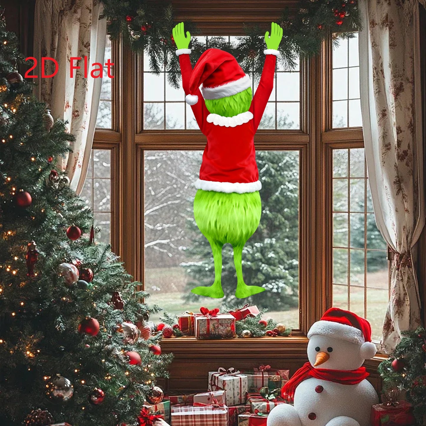 Hanging Christmas Decoration, Christmas Green Haired Man, Merry Xmas Gift Holiday Indoor Outdoor Fun Decor