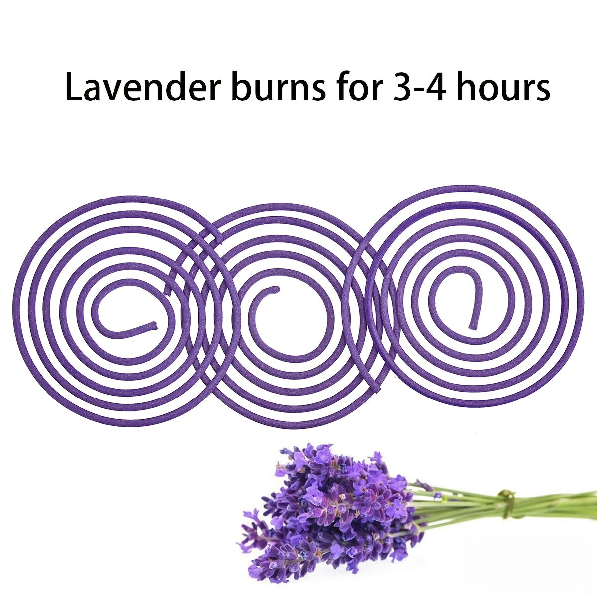 Lavender Scented Spiral Candles, Fresh Elegant Fragrance, Long-Lasting Burning Time for Yoga, Meditation and Outdoor