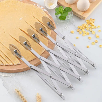 Adjustable Multi Wheel Dough Cutter for Pastry Pizza and Baking