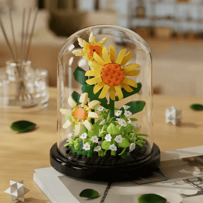 DIY Micro Building Block Sunflower Bouquet Handmade Puzzle Toy Desktop Decoration Gift