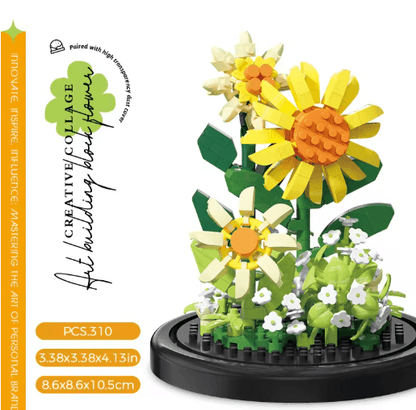 DIY Micro Building Block Sunflower Bouquet Handmade Puzzle Toy Desktop Decoration Gift