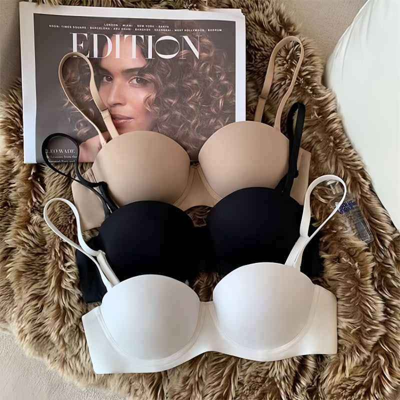 Seamless Wireless Push Up Bra with Padded No Show Comfort Fit