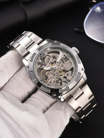 Luxury Mechanical Watches Skeleton Waterproof Men Automatic Watch Stainless Steel Mens Watch