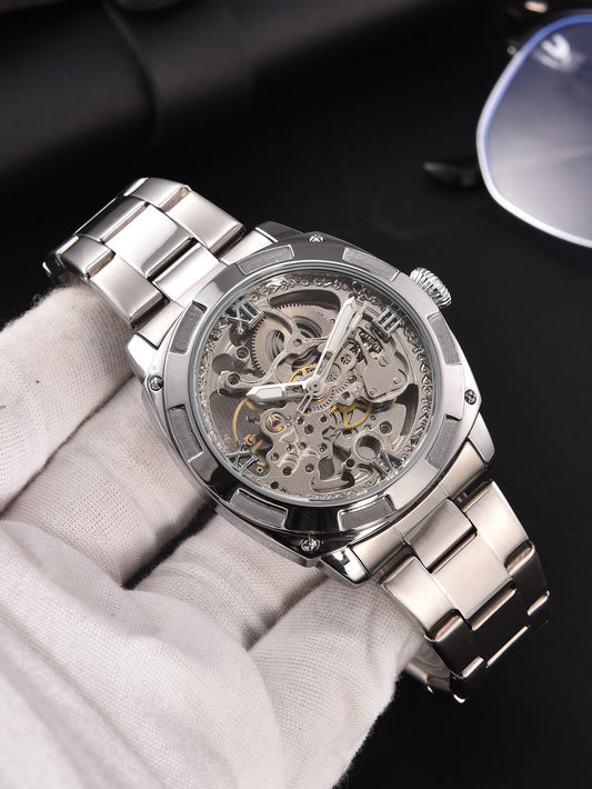 Luxury Mechanical Watches Skeleton Waterproof Men Automatic Watch Stainless Steel Mens Watch