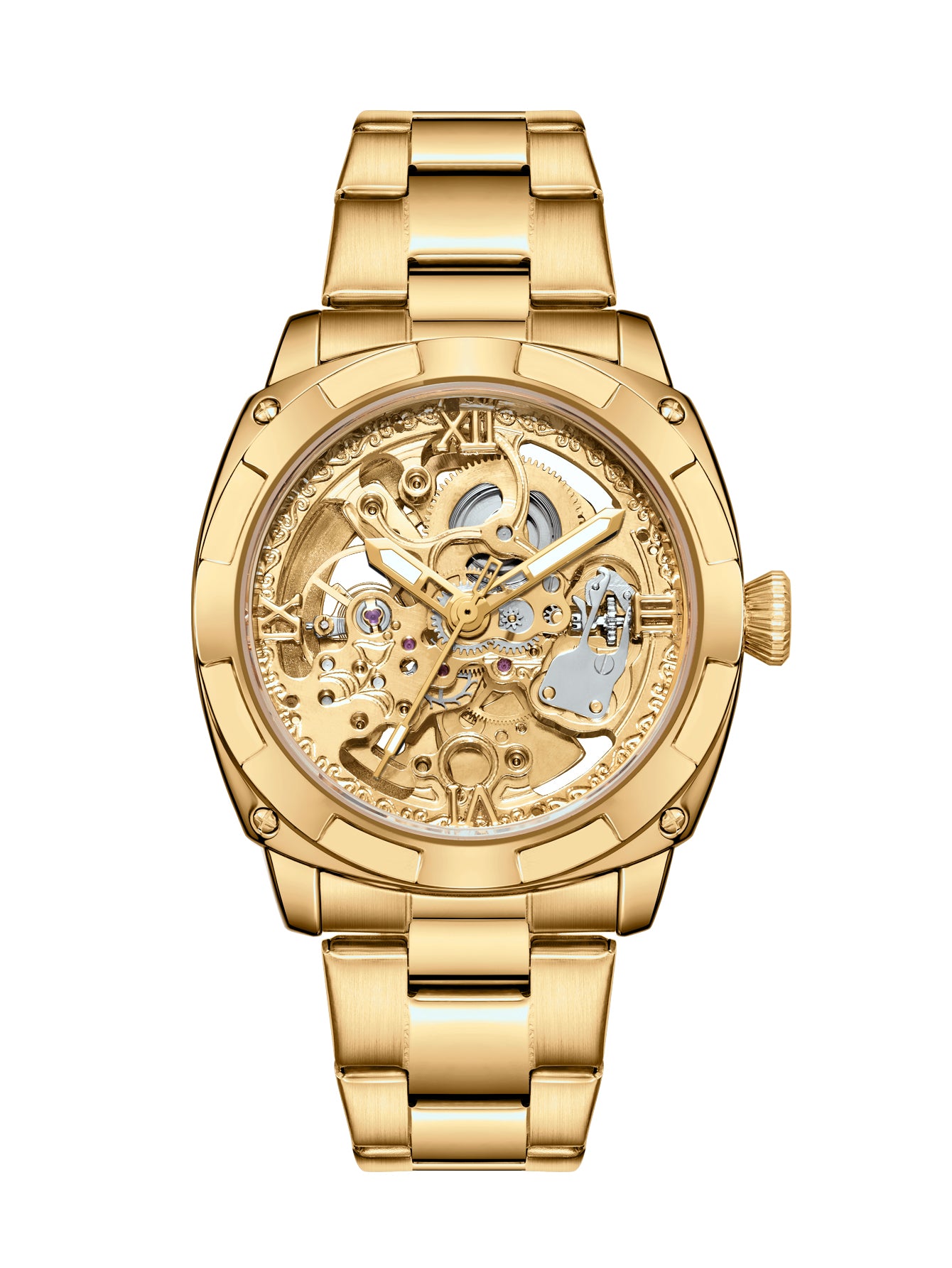 Luxury Mechanical Watches Skeleton Waterproof Men Automatic Watch Stainless Steel Mens Watch
