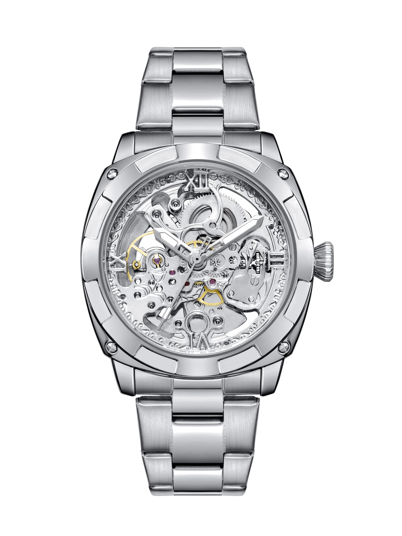 Luxury Mechanical Watches Skeleton Waterproof Men Automatic Watch Stainless Steel Mens Watch