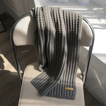 Chunky Cable Knit Winter Scarf Thick Warm Long Wrap for Men and Women