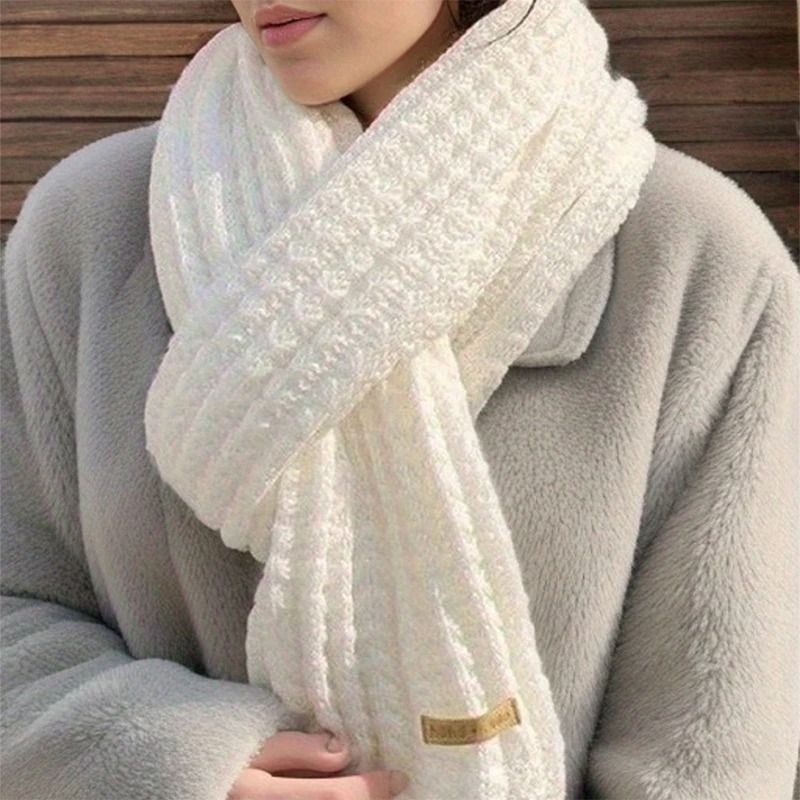 Chunky Cable Knit Winter Scarf Thick Warm Long Wrap for Men and Women