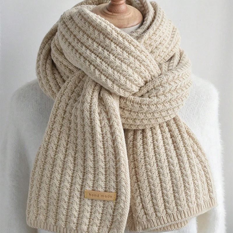 Chunky Cable Knit Winter Scarf Thick Warm Long Wrap for Men and Women