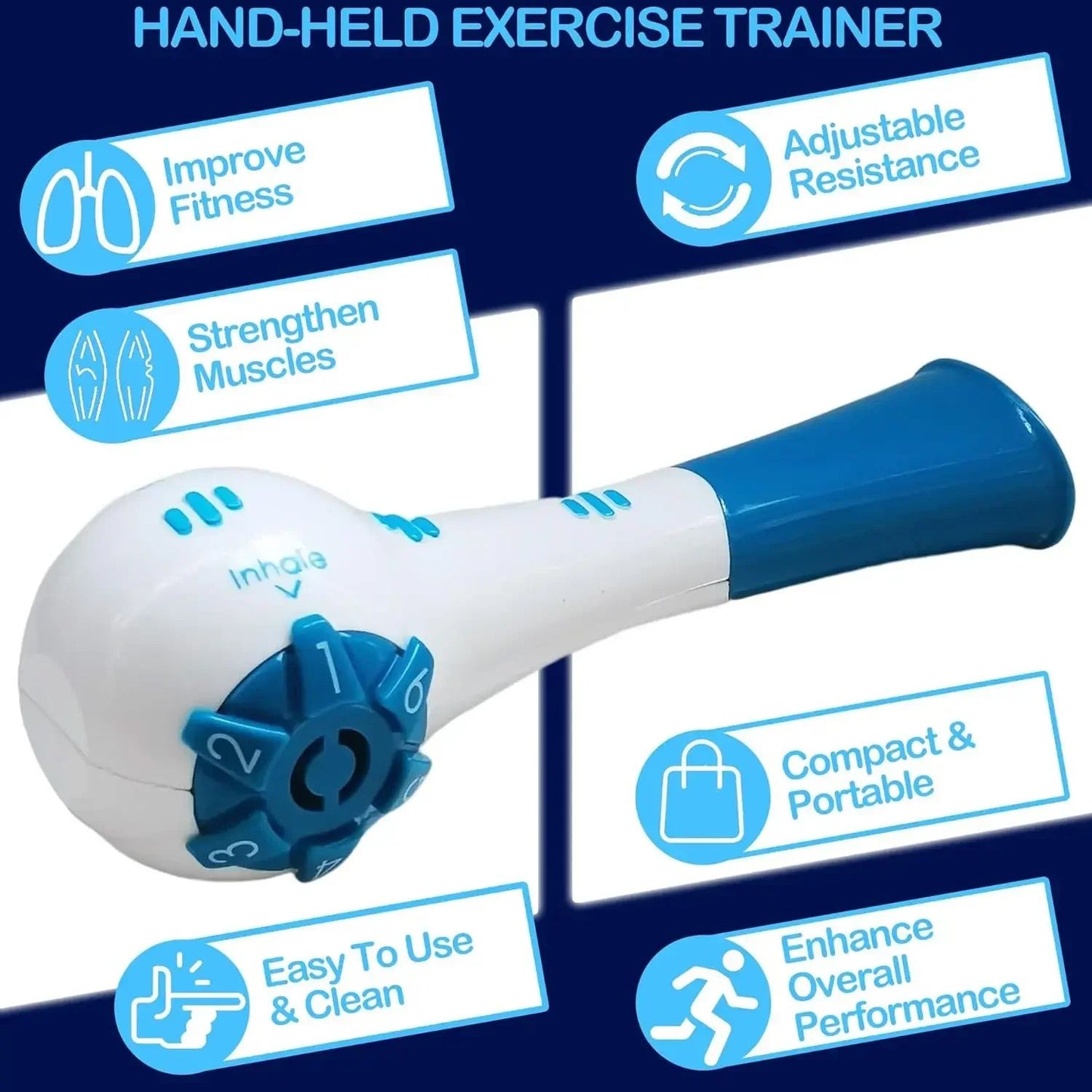 Adjustable Resistance Breathing Trainer for Lung Capacity & Endurance