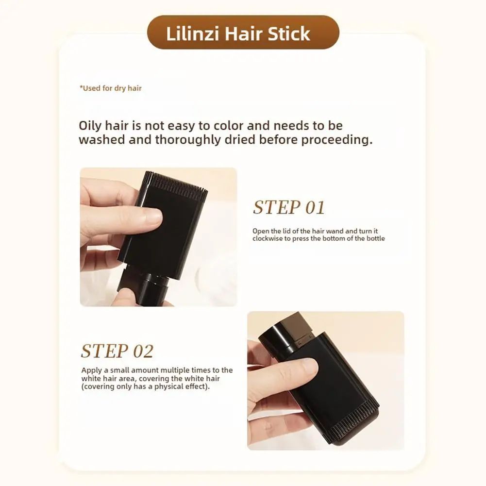 Instant Touch-Up Hair Color Comb Stick – Portable Gray Hair Concealer for Natural Coverage