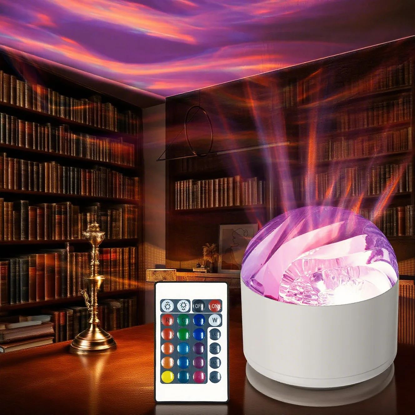 AuroraGlow Northern Lights LED Projector Night Light with Remote Control
