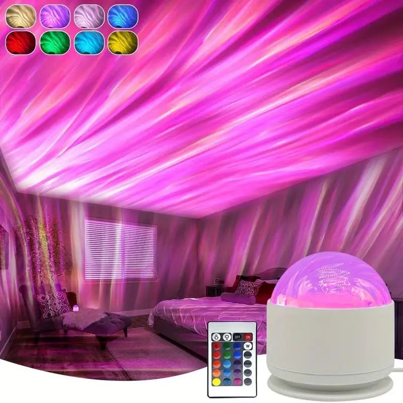 AuroraGlow Northern Lights LED Projector Night Light with Remote Control
