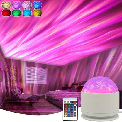 AuroraGlow Northern Lights LED Projector Night Light with Remote Control
