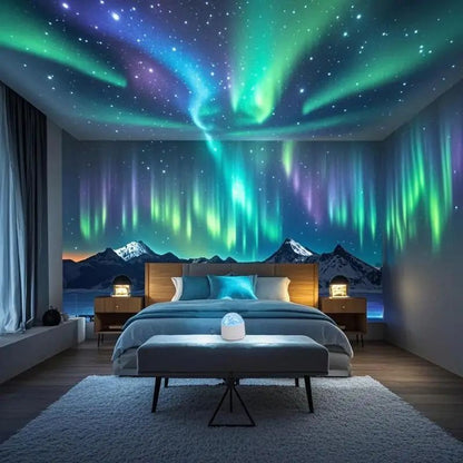 AuroraGlow Northern Lights LED Projector Night Light with Remote Control