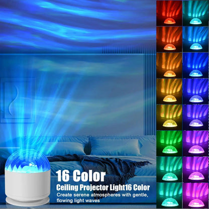 AuroraGlow Northern Lights LED Projector Night Light with Remote Control
