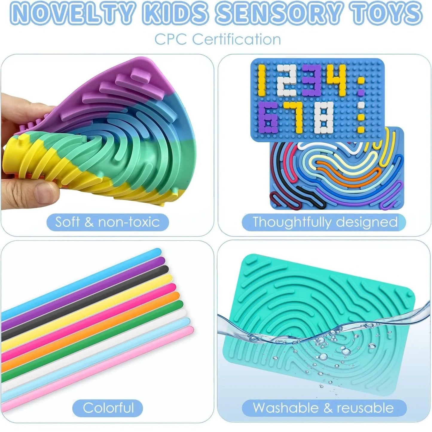 Double Sided Silicone Sensory Board Fidget Toy for Anxiety Relief