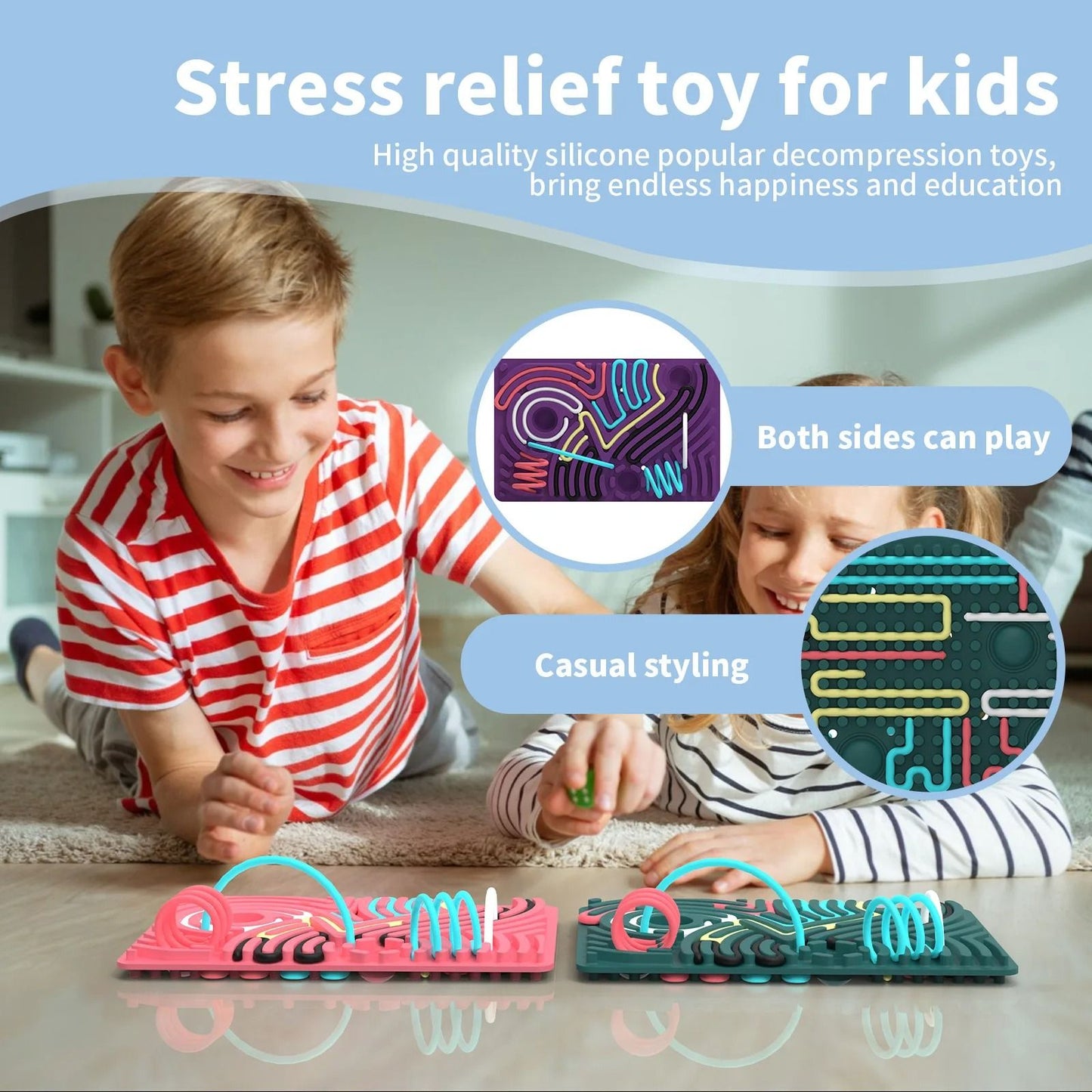 Double Sided Silicone Sensory Board Fidget Toy for Anxiety Relief