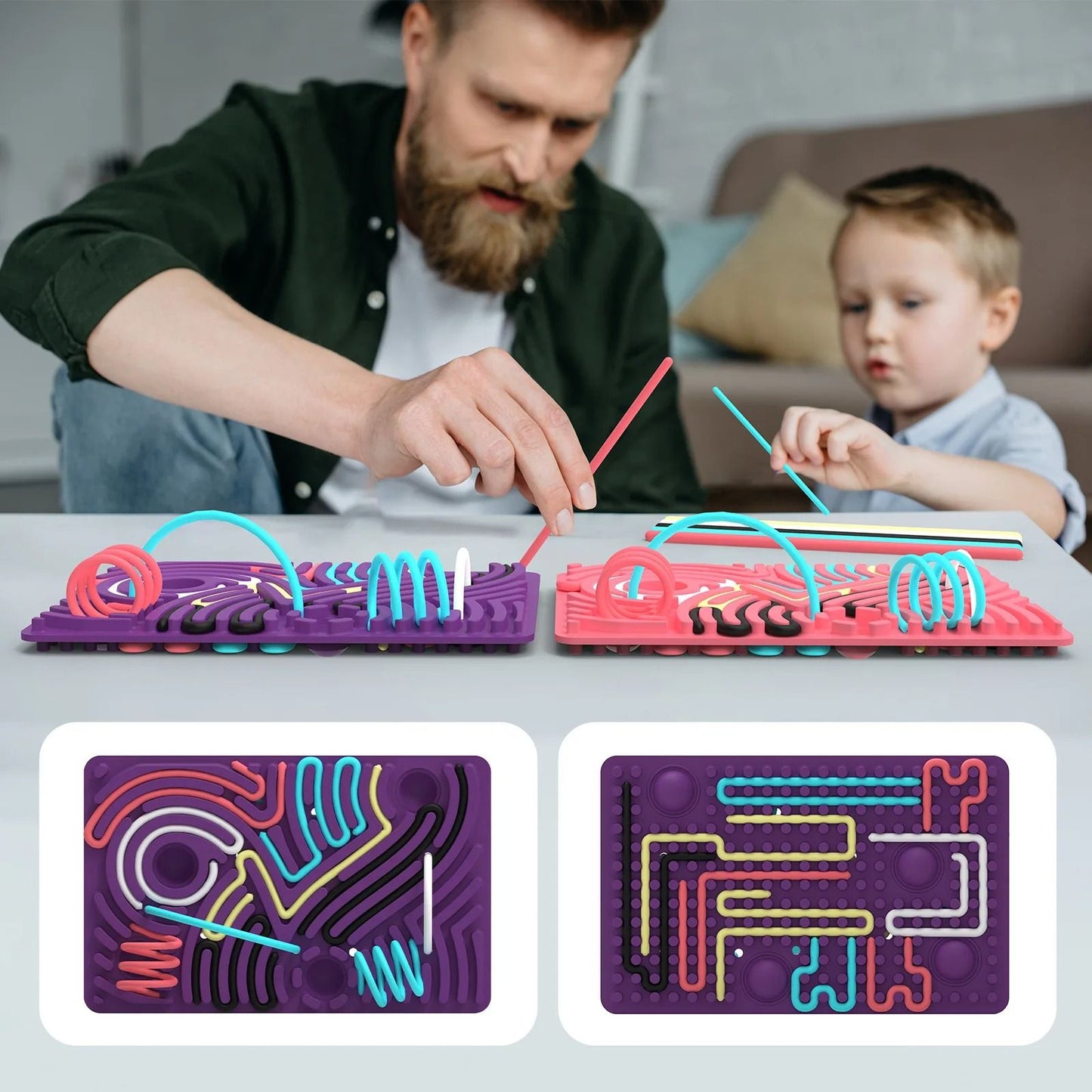Double Sided Silicone Sensory Board Fidget Toy for Anxiety Relief