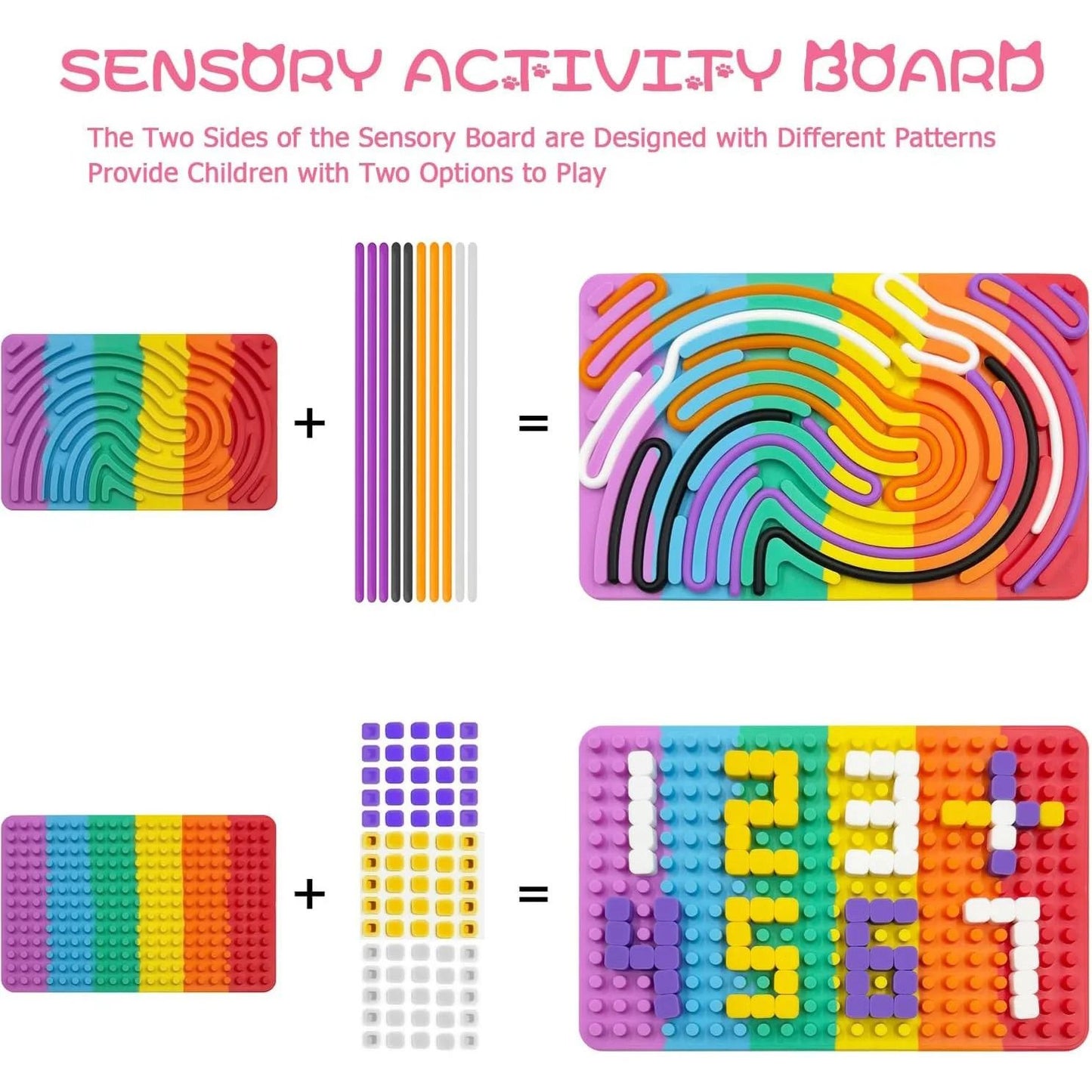 Double Sided Silicone Sensory Board Fidget Toy for Anxiety Relief