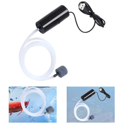 USB Aquarium Air Pump Mini Oxygenator Silent Aerator for Fish Tank