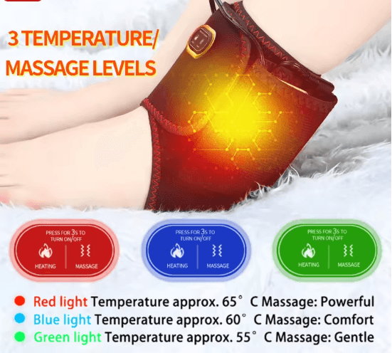 Portable Ankle Massager with Heat and Vibration Adjustable Support Brace
