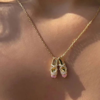 Ballet Crystal Pendant Necklace
