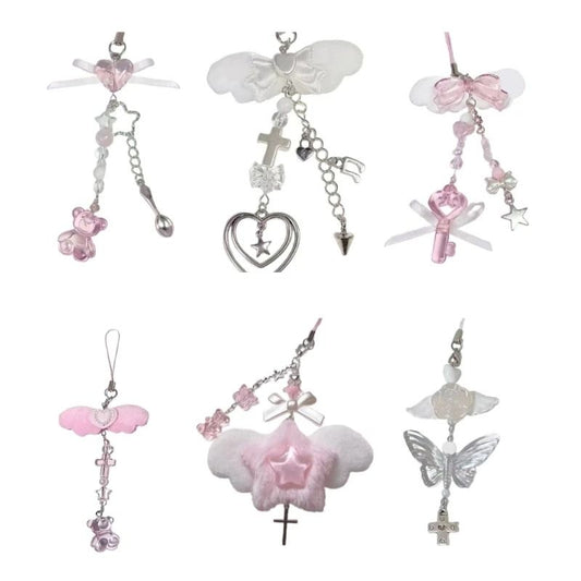Angel Wing Beaded Phone Charm Accessory