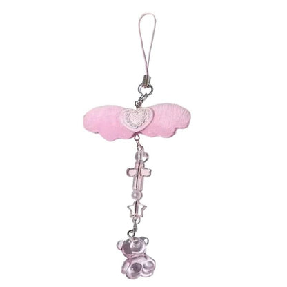 Angel Wing Beaded Phone Charm Accessory
