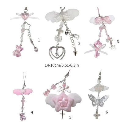 Angel Wing Beaded Phone Charm Accessory
