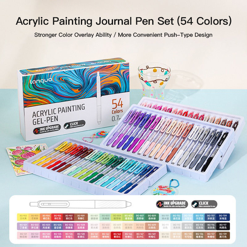 Colors Acrylic Painting Gel Pens, Retractable 0.7mm Tip, Student Handbook Pen for Graffiti and Writing