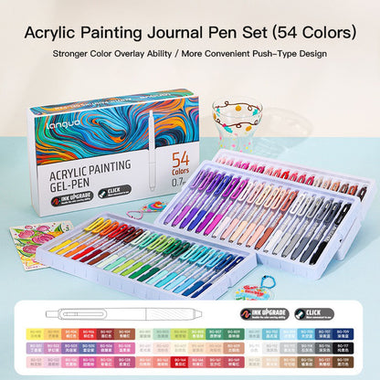 Colors Acrylic Painting Gel Pens, Retractable 0.7mm Tip, Student Handbook Pen for Graffiti and Writing